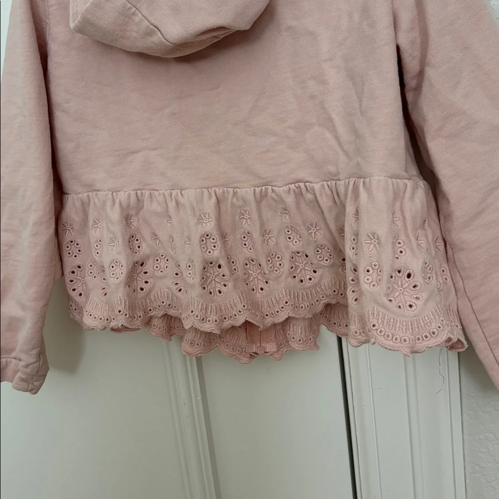 Mayoral Blush Pink Cotton Hoodie with Eyelet Detail